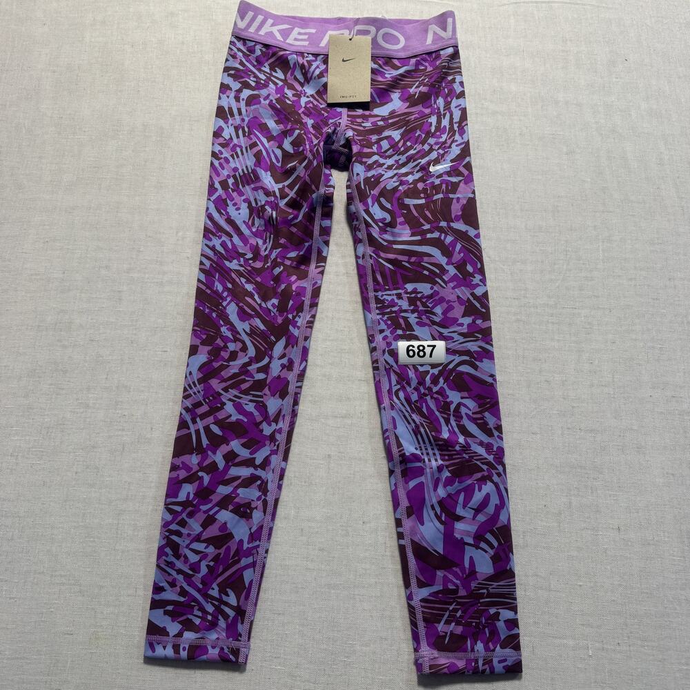Nike Pro DRI-FIT sport Leggings Girls Sz M Multicolor Brand New‎